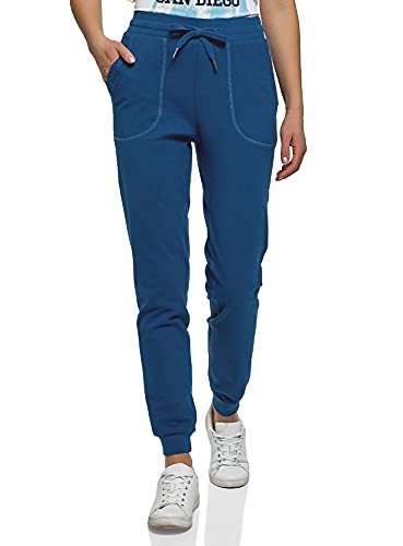 oodji Ultra Mujer Pantalones Deportivos con Cordones, Azul, S