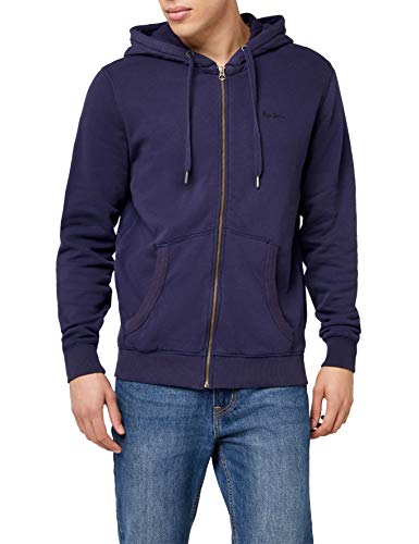 Pepe Jeans Zip Thru, Sudadera con Capucha para Hombre, Azul (Navy 595), XX-Large