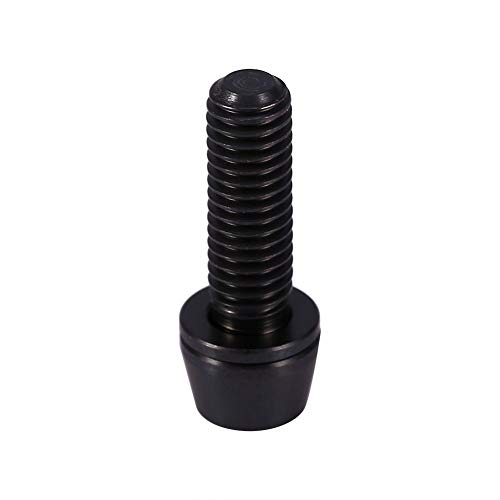 Pernos de Titanio reemplazo para Bicicleta MTB Tornillo de Titanio Ti,6 Pcs M5x16 Tornillos de Vástago de Bicicleta de Carretera MTB Titanio Pernos de Tallo de Cabeza Cónica con Arandela(Negro)