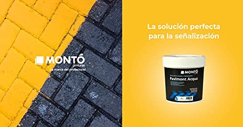 Pintura al Agua para la Señalización de Suelos, Vados, Parkings, Terrazas, Carreteras. Pavimont Acqua (15L, Amarillo Señalización 130)