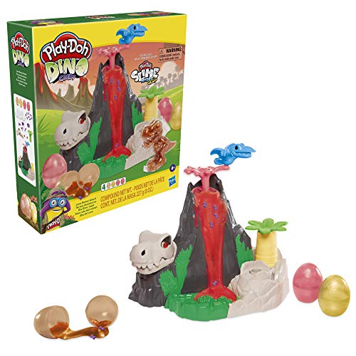 Play- Doh - Volcán Isla Lava Bones con masa HydroGlitz de Play-Doh Slime - Habsro F1500RC0