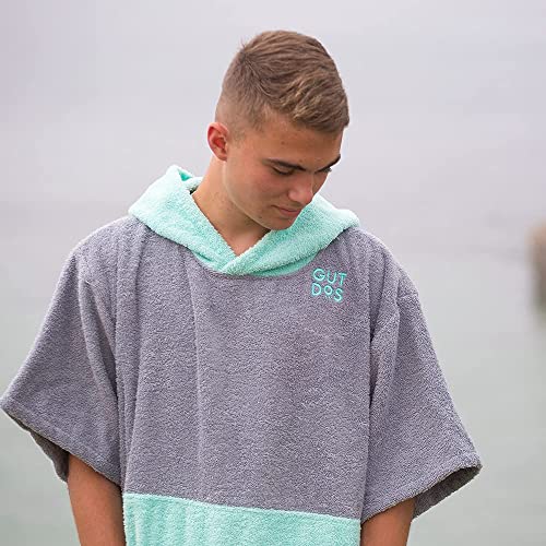 Poncho Toalla de Surf (Gris / Menta, M/L)