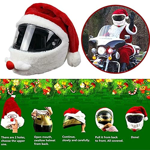 QAVILFLY Funda para casco de motocicleta, casco de Navidad, 2021, funda para casco de Papá Noel de Navidad, kits de cascos de moto, regalos, no incluye casco