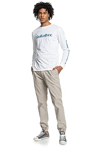 Quiksilver - Camiseta de Manga Larga - Hombre - L - Blanco