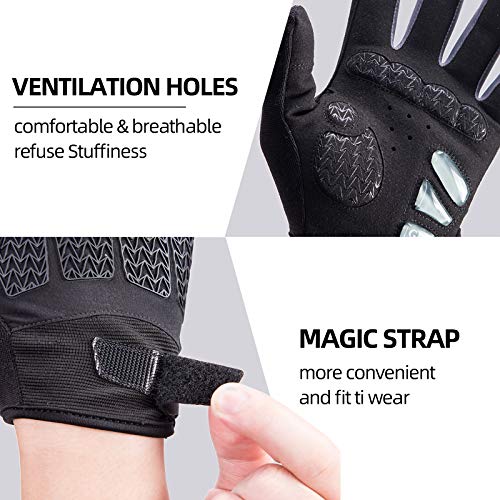 ROCKBROS Guantes de Ciclismo con Pantalla Táctil Acolchados SBR para Bicicleta Montaña MTB Motocicleta Deportes al Aire Libre, Hombres y Mujeres