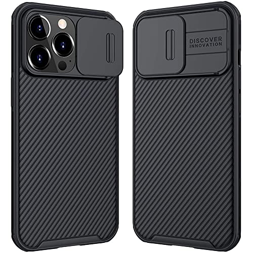 RosyHeart Funda Compatible con iPhone 13 Pro, Tapa Deslizante para la cámara Carcasa para iPhone 13 Pro 6.1", Protección de Cámara Cubierta Rígida PC Anti-Golpes Anti-Arañazos Protectora Caso Negro