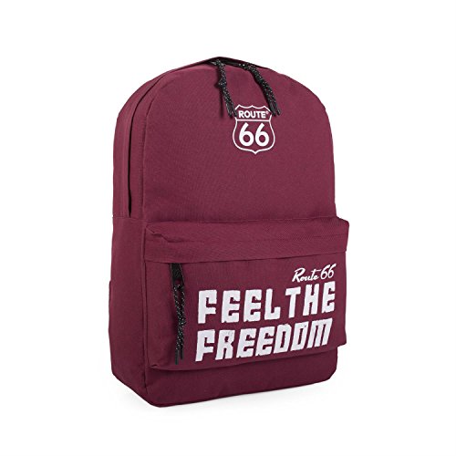 Route 66, Mochila Tiempo libre y sportwear Unisex Adulto, Granate, Mediano