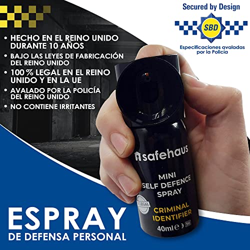 SAFEHAUS Mini Spray Defensa Personal para identificar al atacante