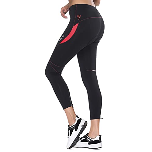 Santic Culote Ciclismo Mujer Culote Bicicleta Pantalones Largos de Ciclismo/Bicicleta/MTB con Badana para Mujeres Rosa EU L