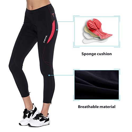 Santic Culote Ciclismo Mujer Culote Bicicleta Pantalones Largos de Ciclismo/Bicicleta/MTB con Badana para Mujeres Rosa EU L