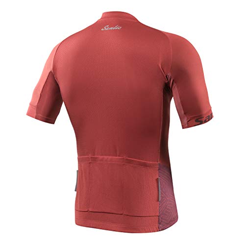 Santic Maillot Ciclista Hombre Top Ciclismo Bicicleta Bici Transpirable Secado Rápido Jersey Ciclista Yorkson Rojo EU L