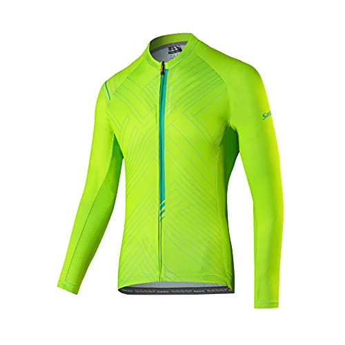 Santic Maillots Ciclismo Hombre Camisetas Ciclismo Manga Larga Verde EU L