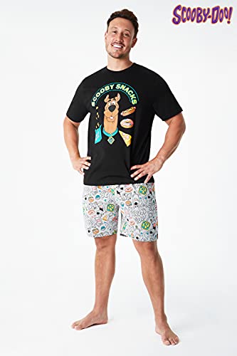 Scooby-Doo Pijama Hombre, Conjunto Hombre Algodón, Pijama Corto Hombre S - 3XL (M, Negro)