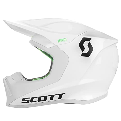 Scott 550 Hatch MX Enduro Moto Casco Blanco/Negro/Verde 2018