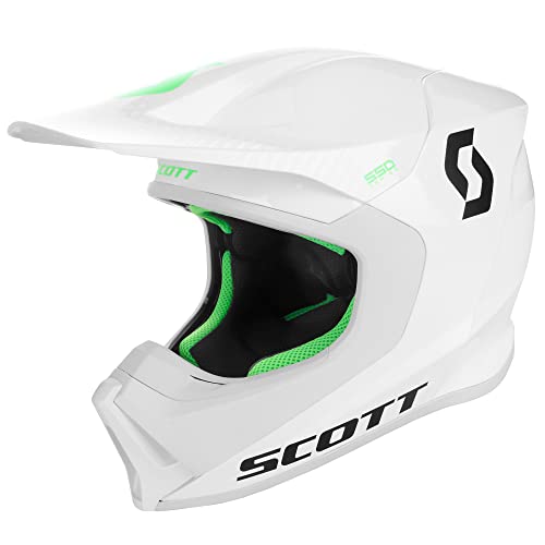 Scott 550 Hatch MX Enduro Moto Casco Blanco/Negro/Verde 2018