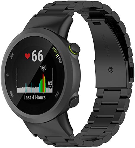 Shieranlee Correas de Metal compatibles con Garmin Forerunner 45 Correa,Strap de Repuesto de Acero Inoxidable para Forerunner 45/Swim 2 Smartwatch