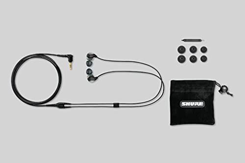 SHURE SE112-GR-E - Auriculares in-ear con aislamiento de sonido, graves profundos, Negro/Gris