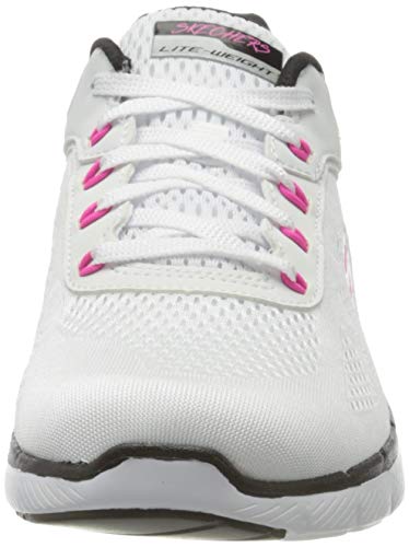 Skechers Flex Appeal 3.0-Quick Voyage, Zapatillas sin Cordones Mujer, Multicolor Blanco Azul Hot Pink Wbhp, 38 EU