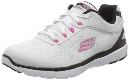 Skechers Flex Appeal 3.0-Quick Voyage, Zapatillas sin Cordones Mujer, Multicolor Blanco Azul Hot Pink Wbhp, 38 EU