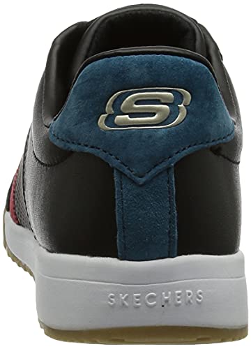 Skechers Zinger-Retro Rockers, Zapatillas Mujer, Negro (BKRD Black Leather/Red Suede/Blue Suede Trim), 37.5 EU