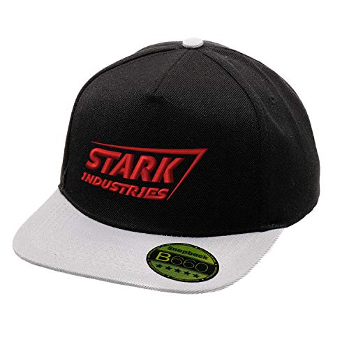 Stark Industries Iron Man Super Hero Red Negro/Gris Original Gorra Snapback Unisex Ajustable con Visera Plana y Logotipo Urbano Bordado