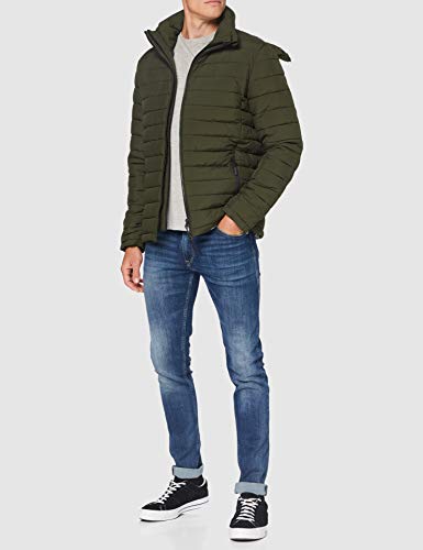 Superdry Chaqueta Fuji con Capucha Acolchada, Caqui del Ejército, XL para Hombre