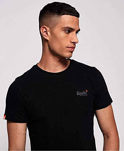 Superdry Orange Label Vntge Emb S/S tee Camiseta, Negro (Black 02A), Large para Hombre