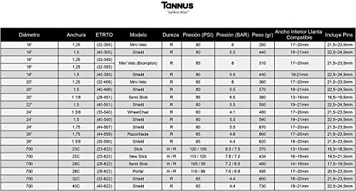 Tannus Tire Cubierta Sólida Airless 700x28c (28-622) Portal | Neumático Macizo Sin Aire 100% Antipinchazos, Bici Carretera, Color City (Gris), Dureza Regular