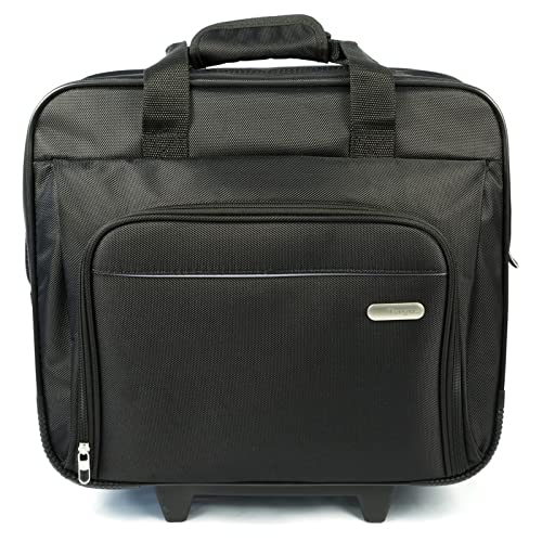 Targus Executive Maletín con asa telescópica, bolsa para portátiles de hasta 15,6", maletín de viaje con prácticas ruedas para viajes de negocios - Negro, TBR003EU