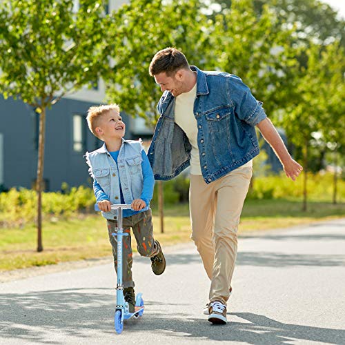 TENBOOM Patinete para niños de 6 años, 2 luces LED, ruedas para niños de 3 años, plegable, altura regulable, freno trasero para niños de 3 a 10 años