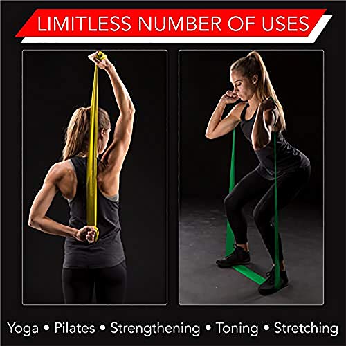 Theraband Resistance Band Set, Professional Latex Elastic Bands for Upper & Lower Body, Core Exercise, Physical Therapy, Lower Pilates, At-Home Workouts, & Rehab, 5 Foot, Yellow, Red & Green, Beginner