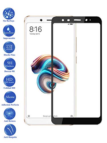 Todotumovil Protector de Pantalla Xiaomi Mi A2 Color Negro Completo 3D Cristal Templado Vidrio Curvo para movil