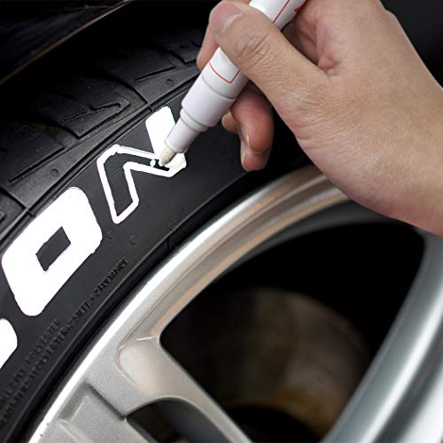 TRIXES Rotulador de Pintura Blanca para Neumáticos de Bicicletas y Coches Le da a los Viejos Neumáticos un Nuevo Look Deportivo