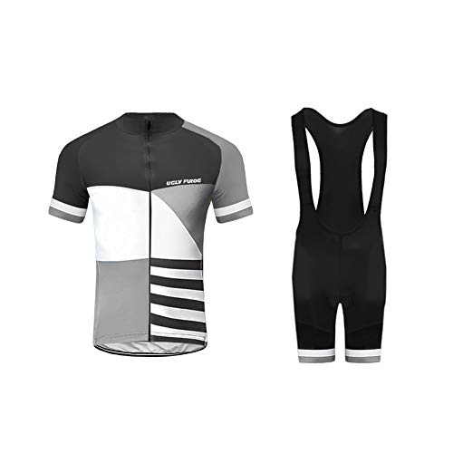 UGLY FROG Ciclismo Maillot, Hombres Jersey + Pantalones Cortos Babero Mangas Cortas de Ciclismo Ropa Maillot Transpirable para Deportes al Aire Libre Ciclo Bicicleta DXMX01F