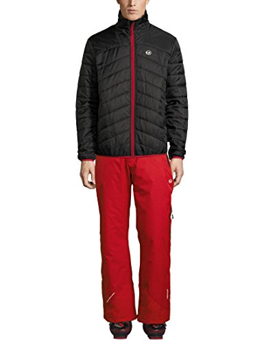 Ultrasport Professional Pantalones funcionales de esquí y snowboard Amud para hombre, con Ultraflow 5000 y sistema de rescate RECCO, Rojo/Negro, M