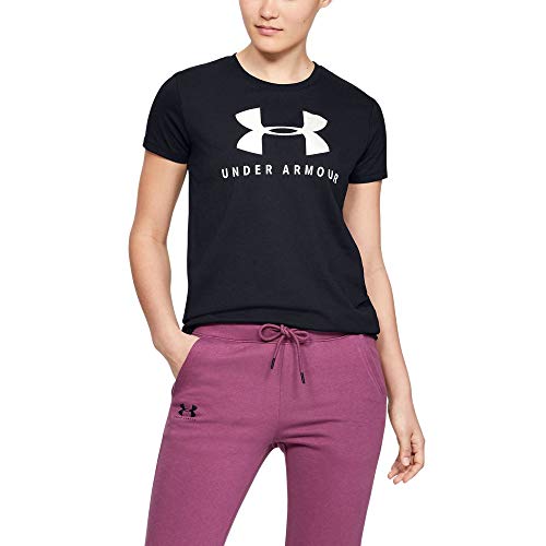 Under Armour (UNDKU Graphic Sportstyle Classic Crew Camisa Manga Corta, Mujer, Negro, XL