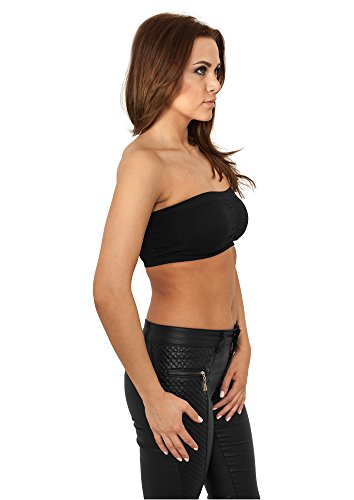 Urban Classics Ladies Pads Bandeau Top, Negro, Tamaño del Fabricante: L para Mujer