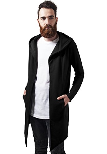 Urban Classics Long Hooded Open Edge Cardigan Sweater, Black, S para Hombre