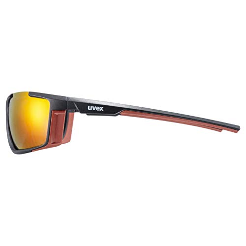 Uvex sportstyle 310 Gafas de deporte, Adultos unisex, black mat red/mirror red, one size