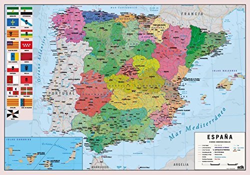 Vade mapa España - Tapete escritorio, Vade escolar multifuncional, Protector escritorio