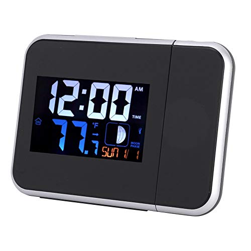 Venta loca Despertadores digitales con pantalla LCD, reloj electrónico de ondas de radio negro, para uso en el hogar de la oficina de los profesores(European standard 220V)