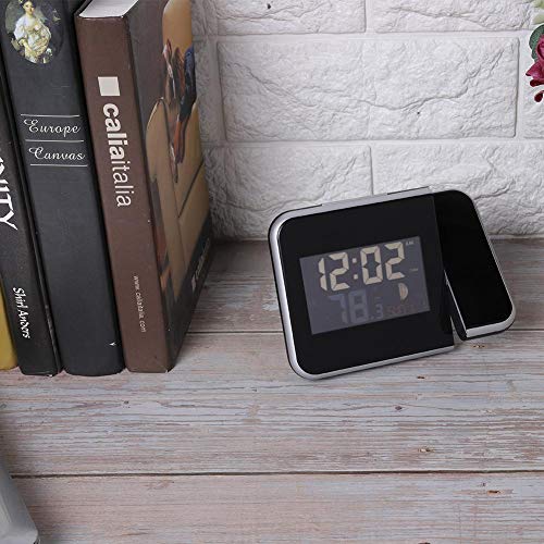 Venta loca Despertadores digitales con pantalla LCD, reloj electrónico de ondas de radio negro, para uso en el hogar de la oficina de los profesores(European standard 220V)