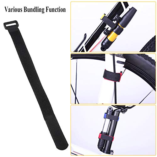 VGEBY 5pcs Correas de Fijación Lazo para Linterna Bomba de Bicicleta Nylon Multifunción Suaves Soporte de Montaje de Linterna, Móvil, Botella, etc.(Negro)