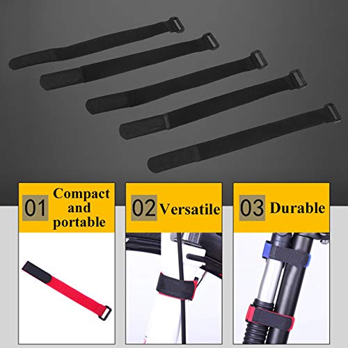 VGEBY 5pcs Correas de Fijación Lazo para Linterna Bomba de Bicicleta Nylon Multifunción Suaves Soporte de Montaje de Linterna, Móvil, Botella, etc.(Negro)