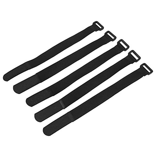 VGEBY 5pcs Correas de Fijación Lazo para Linterna Bomba de Bicicleta Nylon Multifunción Suaves Soporte de Montaje de Linterna, Móvil, Botella, etc.(Negro)