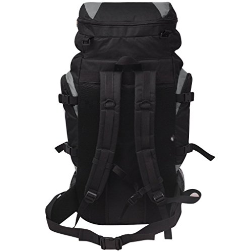 vidaXL Mochila Excursionismo XXL 75 L Negro y Gris