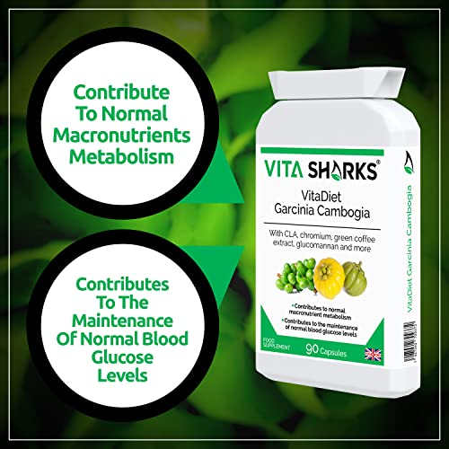 VitaDiet Garcinia Cambogia con Extracto de Café Verde para controlar el apetito, estimular el metabolismo y mantener una glucosa en sangre saludable. Quema grasa termogénica