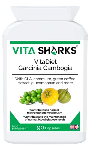 VitaDiet Garcinia Cambogia con Extracto de Café Verde para controlar el apetito, estimular el metabolismo y mantener una glucosa en sangre saludable. Quema grasa termogénica