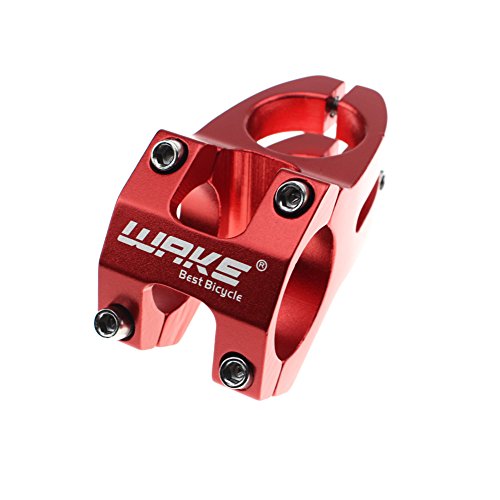 WAKE Réveil Vélo Potence 31,8 × 45 mm Rouge VTT Tige courte pour la plupart de guidon de vélo, vélo de route, VTT, BMX, fixie Gear, cyclisme