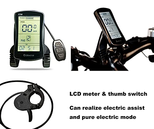 WLDOCA Kit de conversión de Bicicleta eléctrica con batería y Pantalla LCD multifunción S700 Motor sin escobillas de 350 W para 20/26/27,5/29 '' / 700C,27.5''